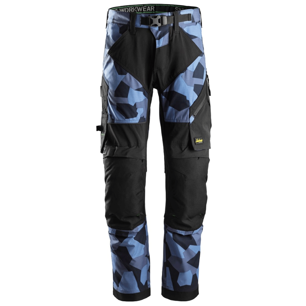 Snickers 6903 FlexiWork Stretch Kneepad Work Trousers Navy Camo