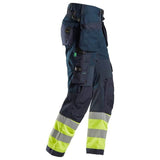 Snickers 6931 FlexiWork Hi-Vis Work Trousers Holster Pockets CL1 Various Colours