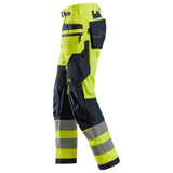 Snickers 6932 FlexiWork Hi-Vis Work Trousers Holster Pockets CL2