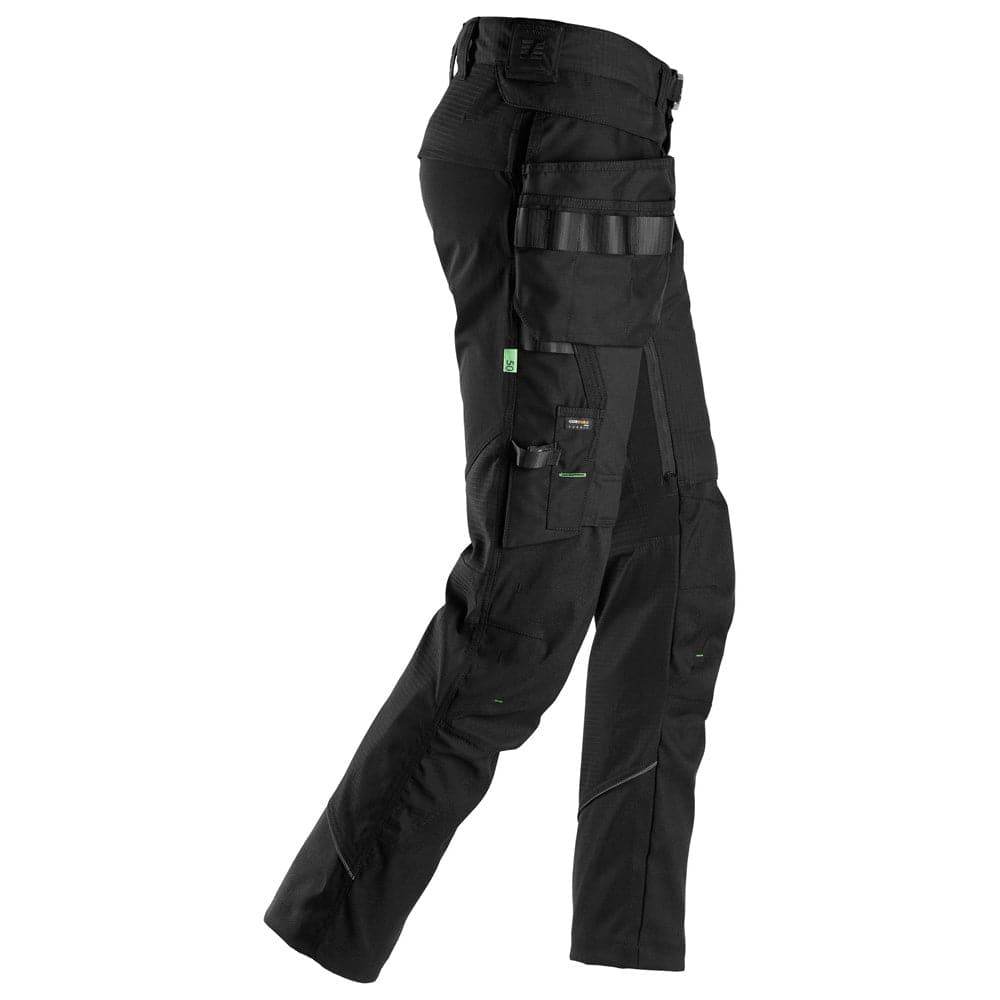 Snickers 6972  FlexiWork, Work Trousers+ Detachable Holster Pockets Black 38" Waist - 37" Leg