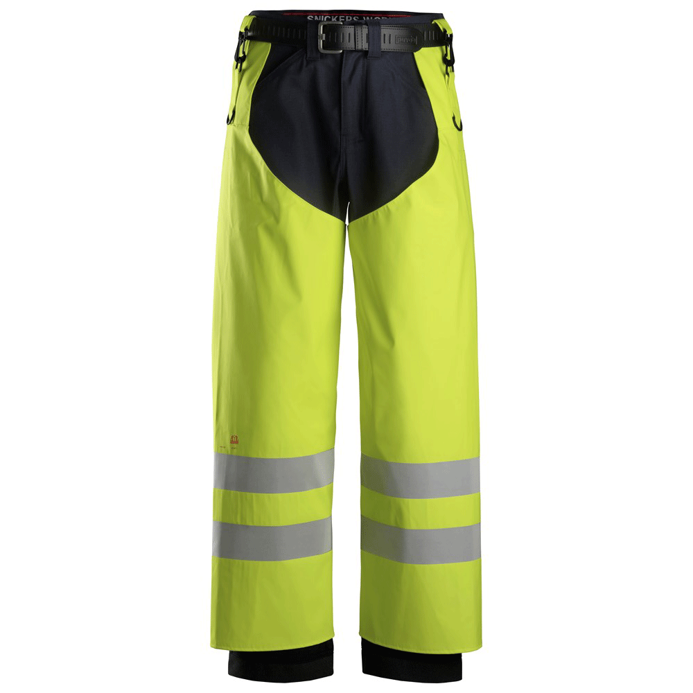 Snickers 8269 ProtecWork, Flame Retardant PU Hi-Vis Rain Chaps, Class 2