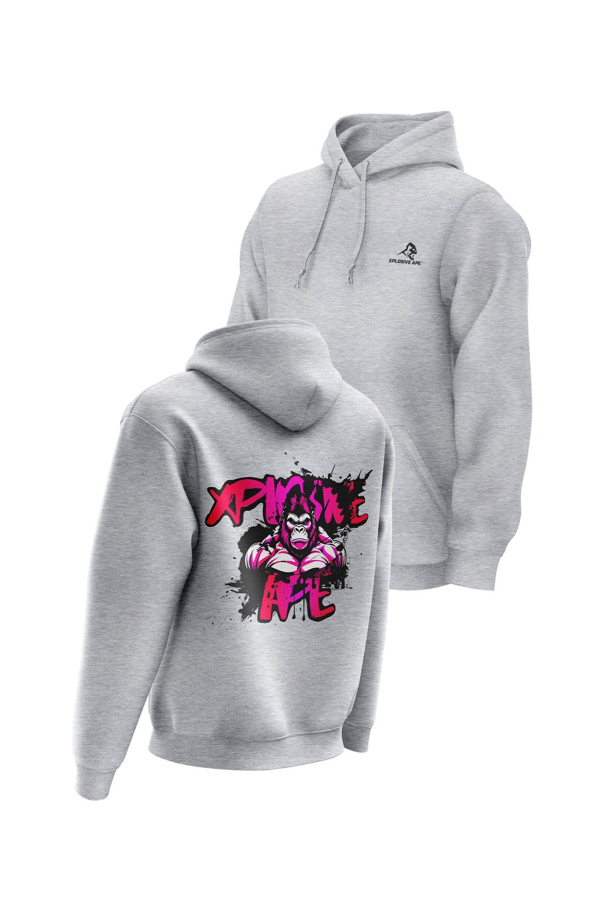 XAPE Splatter Graffiti V3 Hoodie - Heather Grey