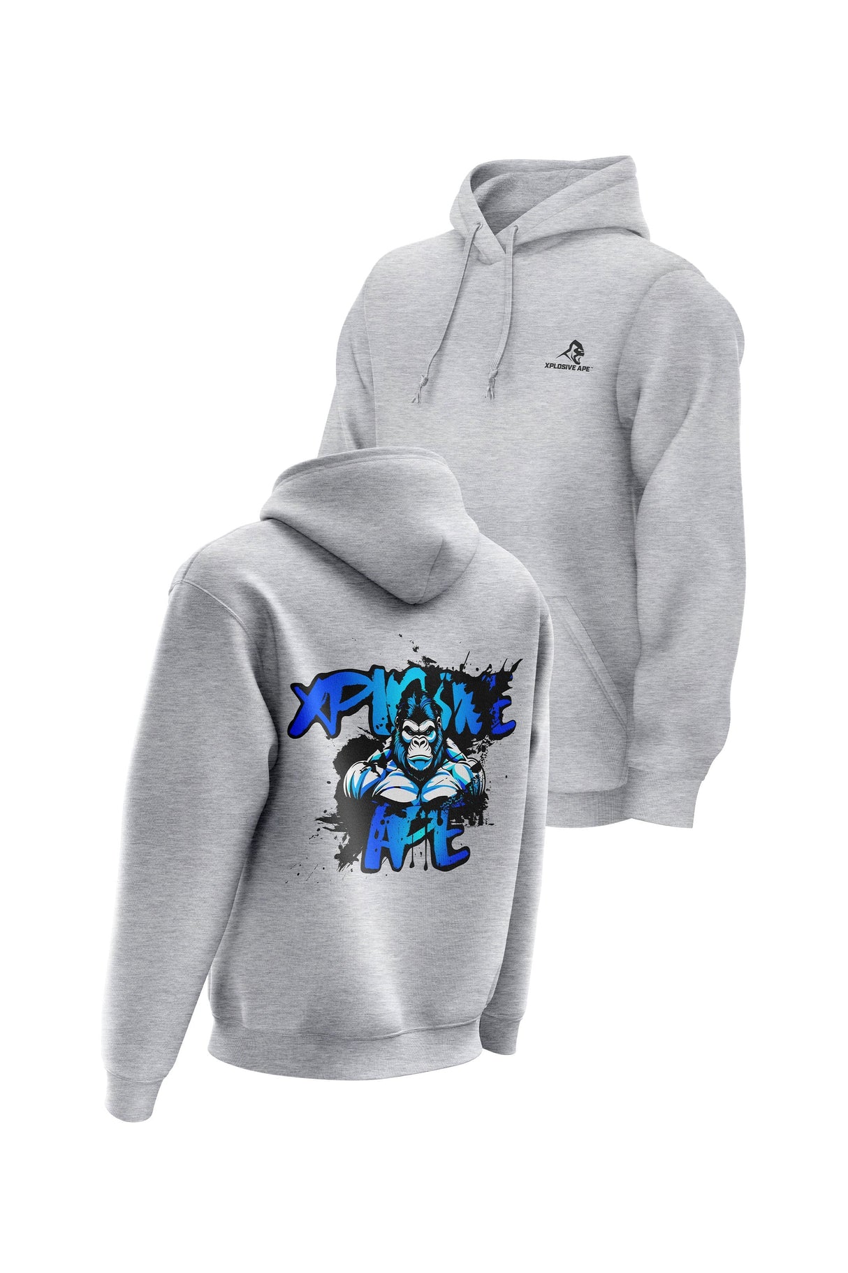XAPE Splatter Graffiti V4 Hoodie - Heather Grey