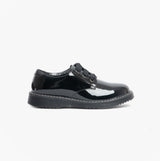 Start-Rite IMPACT Girls Leather Lace Up School Shoes Patent Black