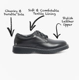 Start-Rite IMPACT Girls Leather Lace Up School Shoes Black