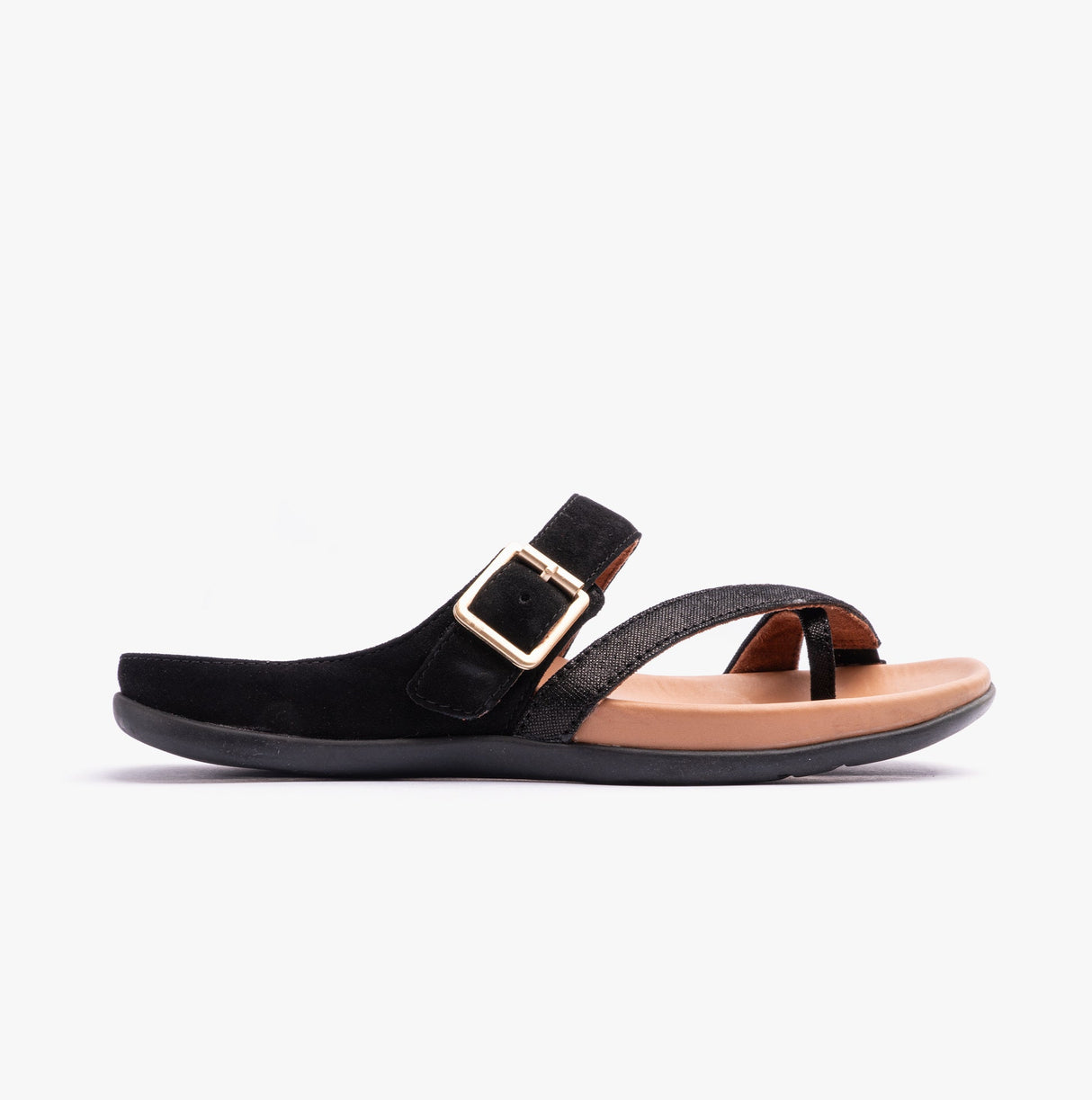 Strive NUSA Womens Strappy Sandals Black Velour