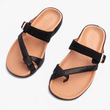 Strive NUSA Womens Strappy Sandals Black Velour