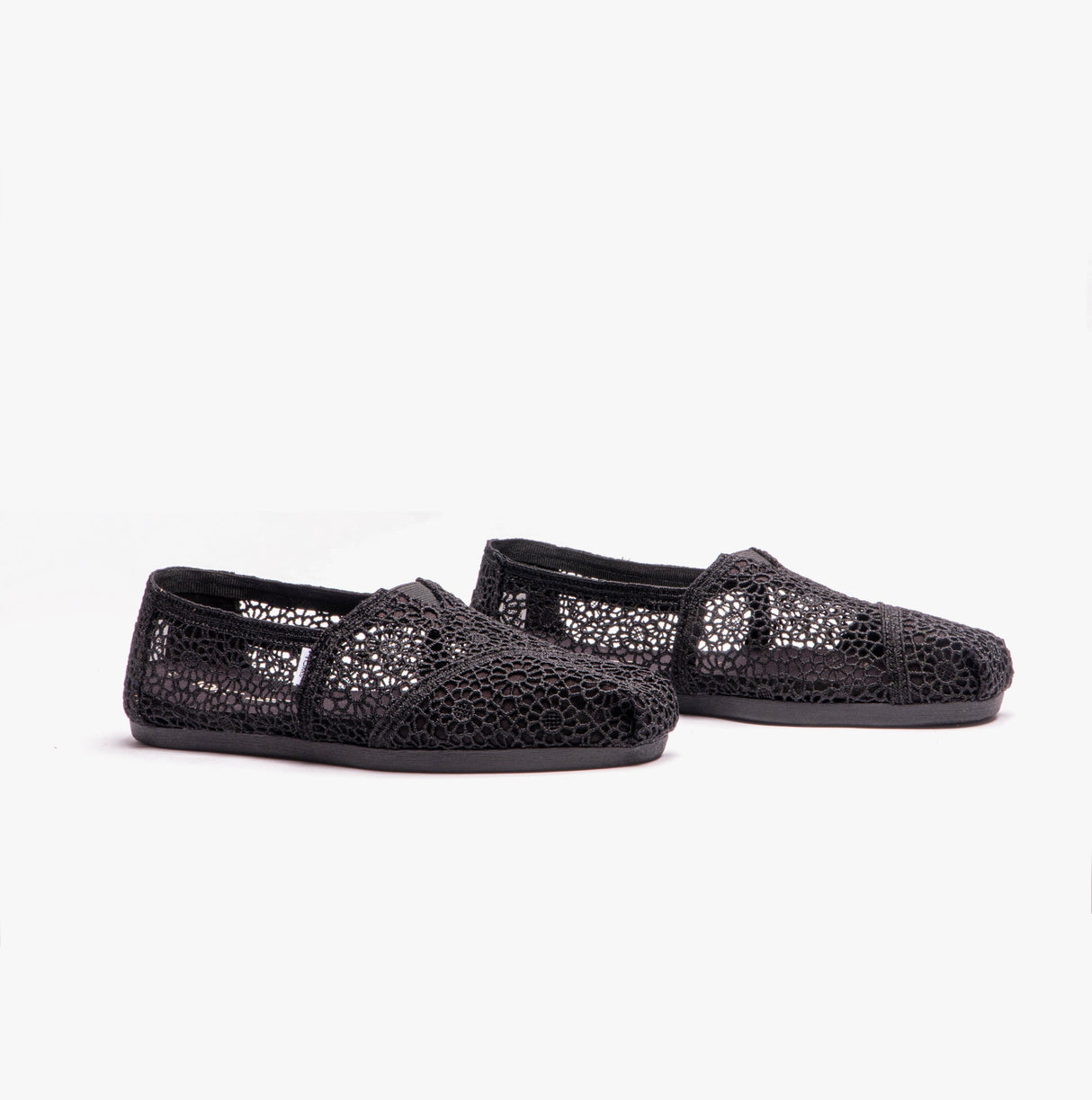 TOMS ALPARGATA Womens Crochet Espadrille Black