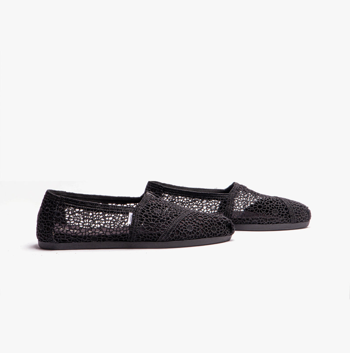 TOMS ALPARGATA Womens Crochet Espadrille Black