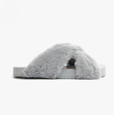 TOMS SUSIE Womens Faux Fur Mule Slippers Grey