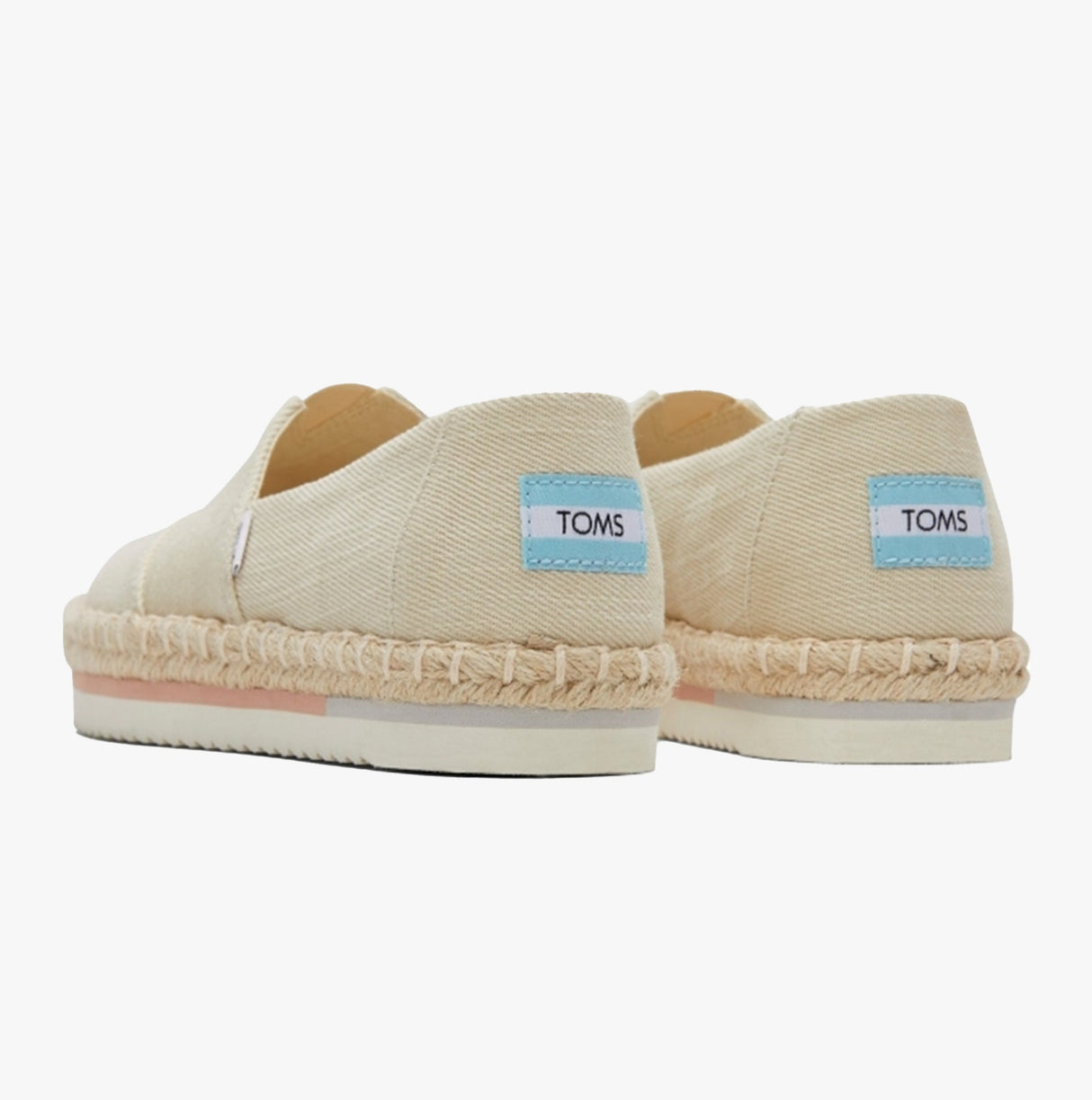 TOMS ALPARGATA PLATFORM ROPE Womens Slip-On Canvas Espadrilles Natural
