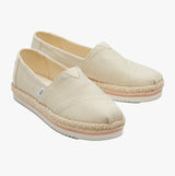 TOMS ALPARGATA PLATFORM ROPE Womens Slip-On Canvas Espadrilles Natural