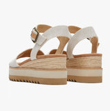 TOMS DIANA Womens Canvas Wedge Sandals Natural