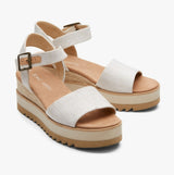 TOMS DIANA Womens Canvas Wedge Sandals Natural