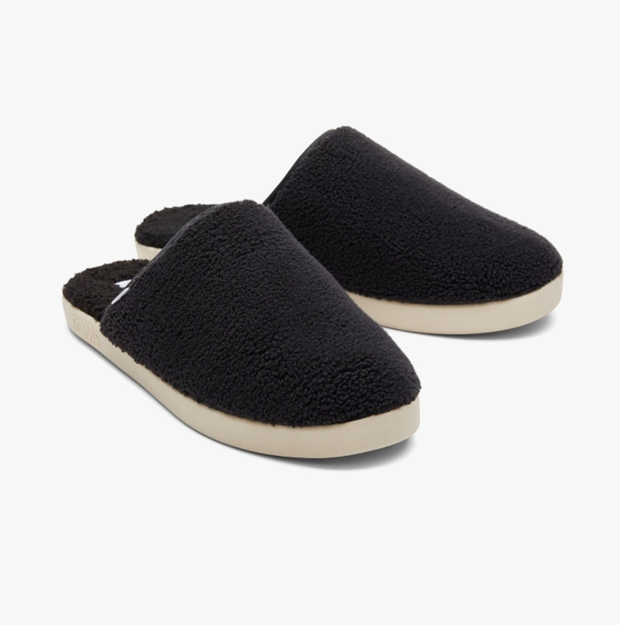 TOMS HARBOR FELT Mens Mule Slippers Black/White