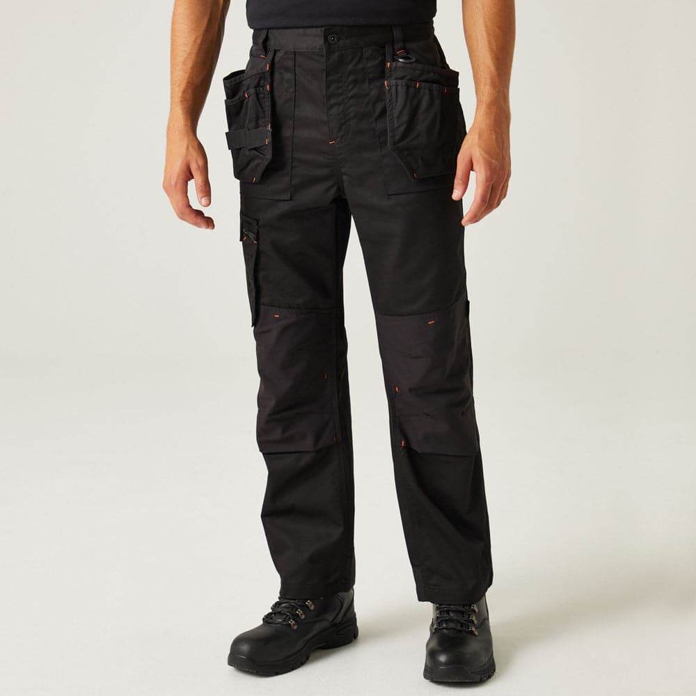 Regatta TRJ387 Incursion Holster Pocket Trousers Black 36" Waist / Long Leg