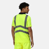 Regatta TRS189 Pro Hi-Vis Short Sleeve Polo Shirt Yellow/Navy Medium