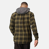 Regatta TRS205 Hooded Shirt Jacket Dark Khaki Check 3XL