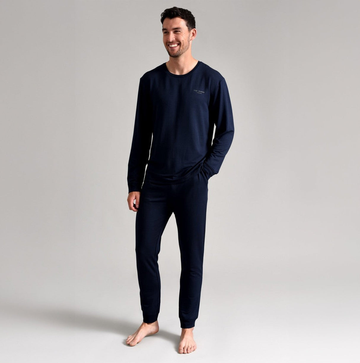 Ted Baker SUPER SOFT Long Sleeve Top Mens Navy