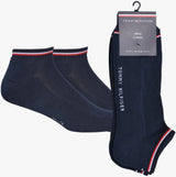 Tommy Hilfiger 2 Pack Iconic Mens Ankle Sport Socks Dark Navy