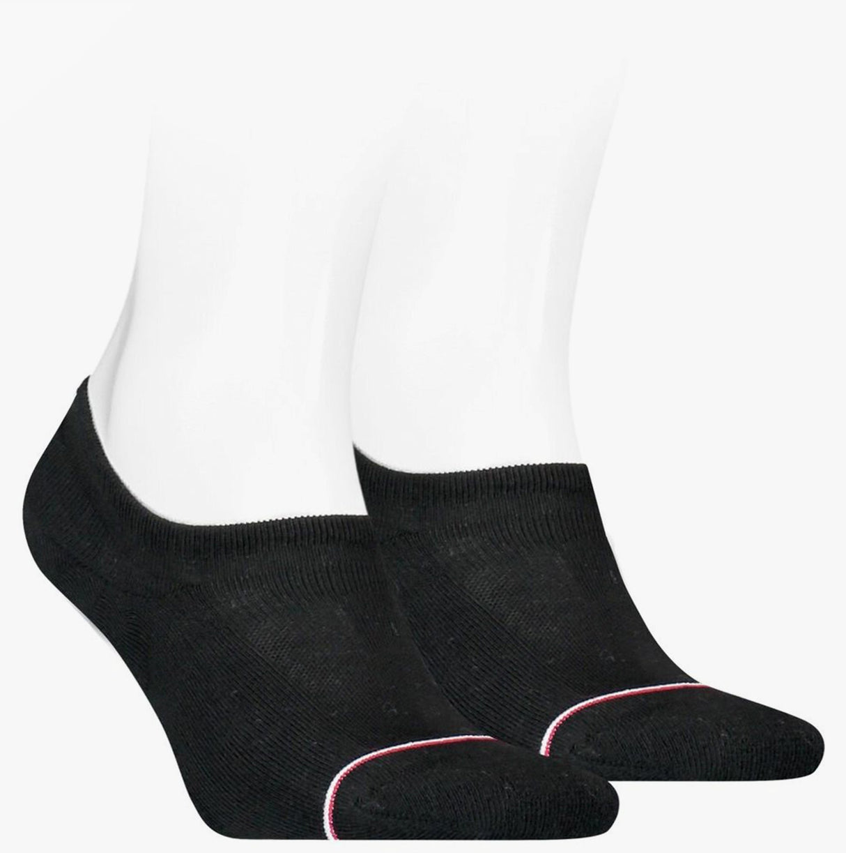 Tommy Hilfiger 2 Pack Mens Invisible Socks Black