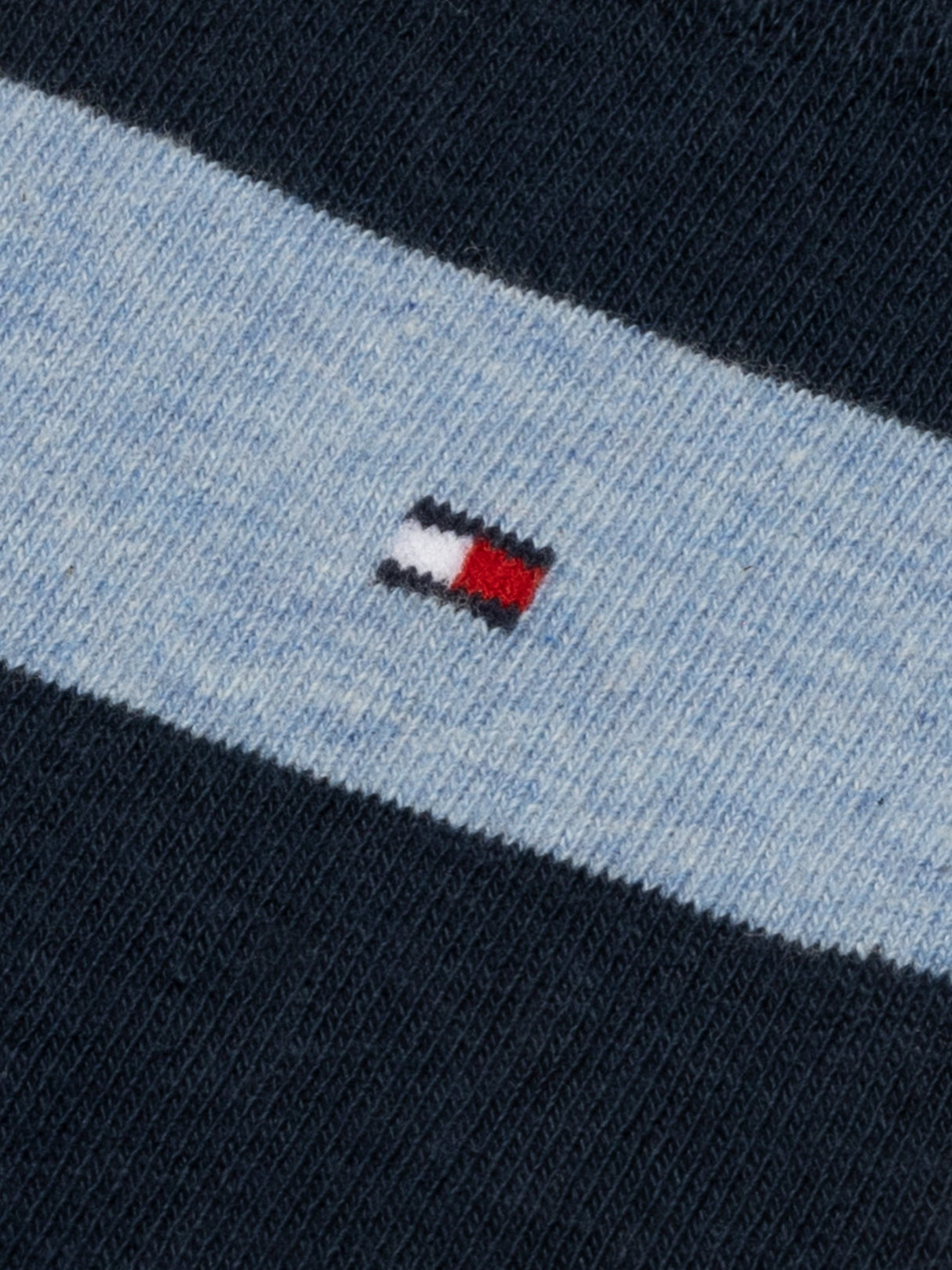 Tommy Hilfiger 2 Pack Mens Crew Stripe Socks Light Blue