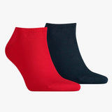 Tommy Hilfiger 2 Pack Mens Ankle Socks Red/Navy