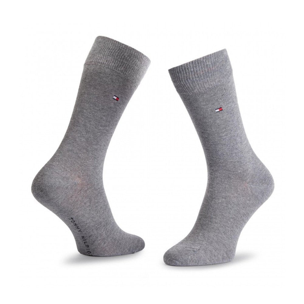 Tommy Hilfiger 2 Pack Mens Crew Classic Socks Grey
