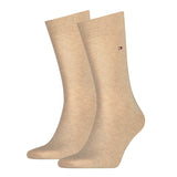 Tommy Hilfiger 2 Pack Mens Crew Classic Socks Beige