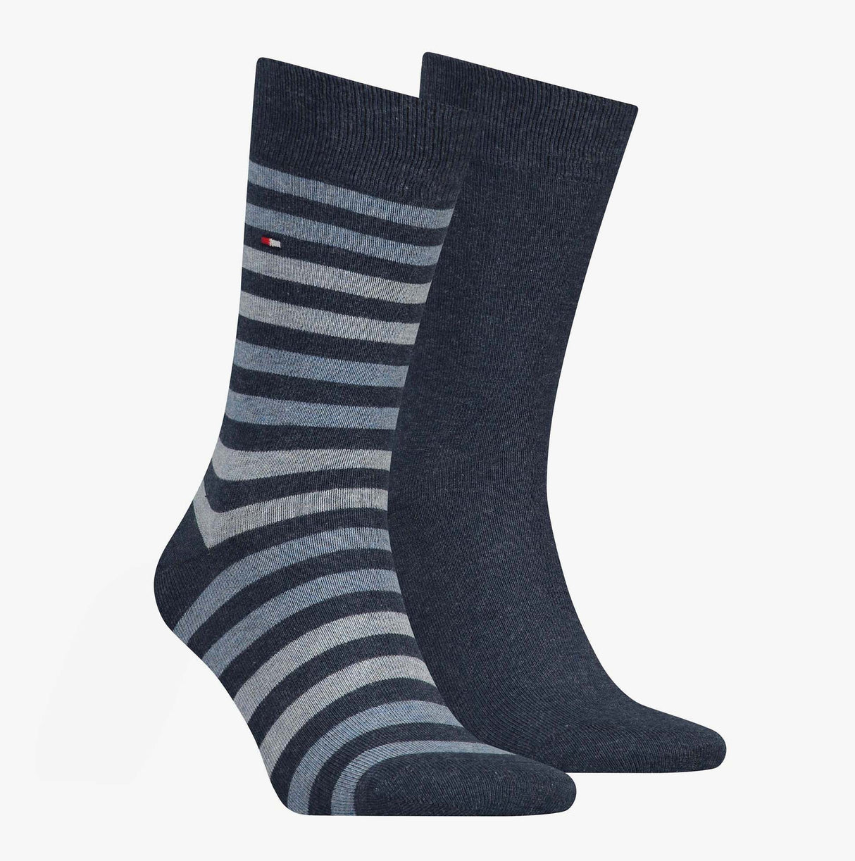 Tommy Hilfiger 2 Pack  Mens Crew Stripe Socks Navy