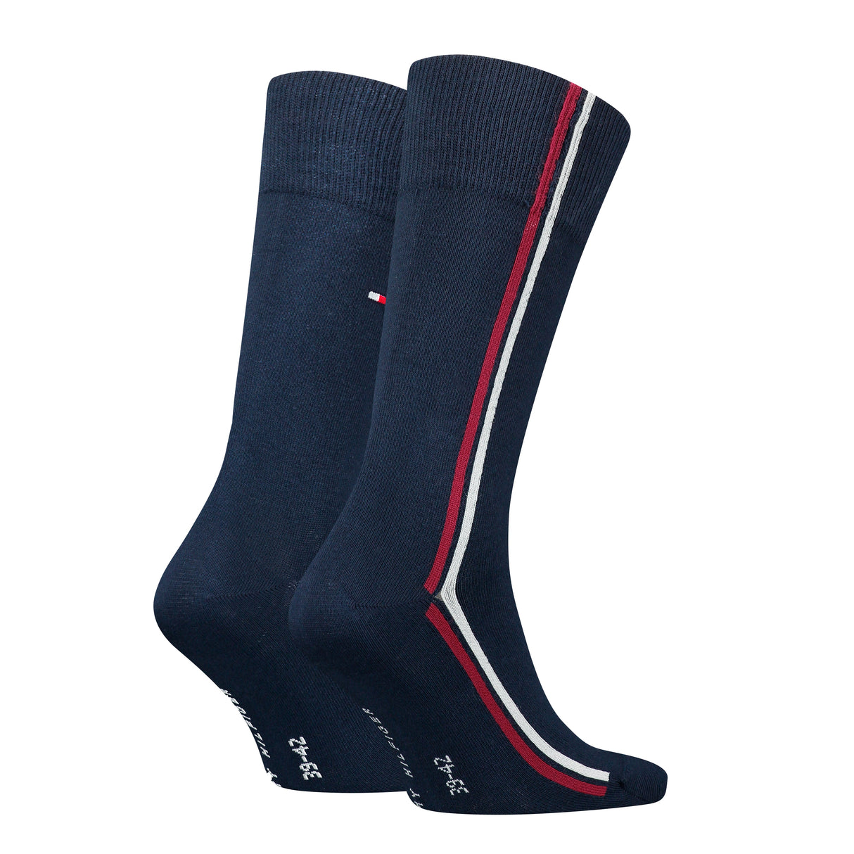 Tommy Hilfiger 2 Pack Stripe Mens Crew Socks Navy