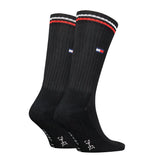 Tommy Hilfiger 2 Pack Trainer Mens Crew Socks Black