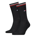 Tommy Hilfiger 2 Pack Trainer Mens Crew Socks Black