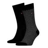 Tommy Hilfiger 2 Pack Classic Mens Crew Socks Black/Grey