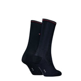 Tommy Hilfiger 2 Pack Womens Crew Socks Navy