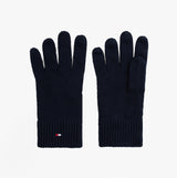 Tommy Hilfiger Mens Flag Embroidery Gloves With Cashmere Navy