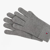 Tommy Hilfiger Mens Flag Embroidery Gloves With Cashmere Grey