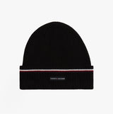 Tommy Hilfiger Signature Tape Mens Wool Beanie Black