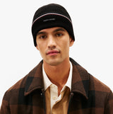Tommy Hilfiger Signature Tape Mens Wool Beanie Black