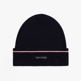 Tommy Hilfiger Signature Tape Mens Wool Beanie Blue