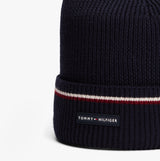 Tommy Hilfiger Signature Tape Mens Wool Beanie Blue