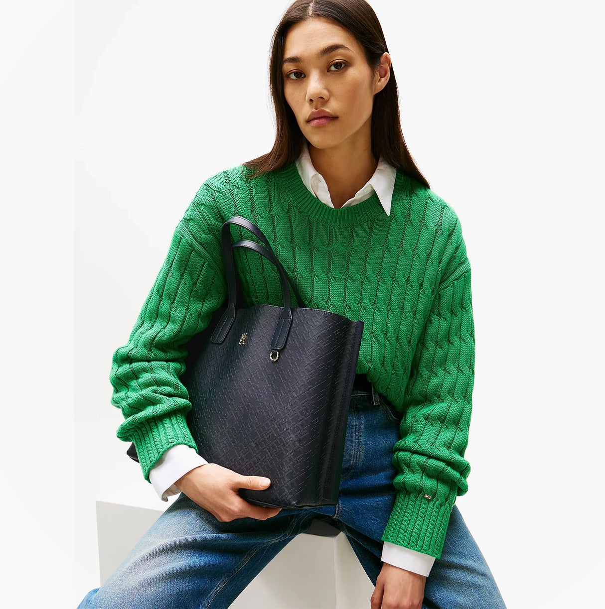 Tommy Hilfiger DISTINCT SATCHEL Ladies Handbag Space Blue