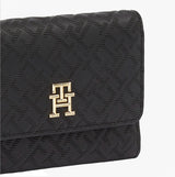 Tommy Hilfiger Womens Monogram Trifold Wallet Black