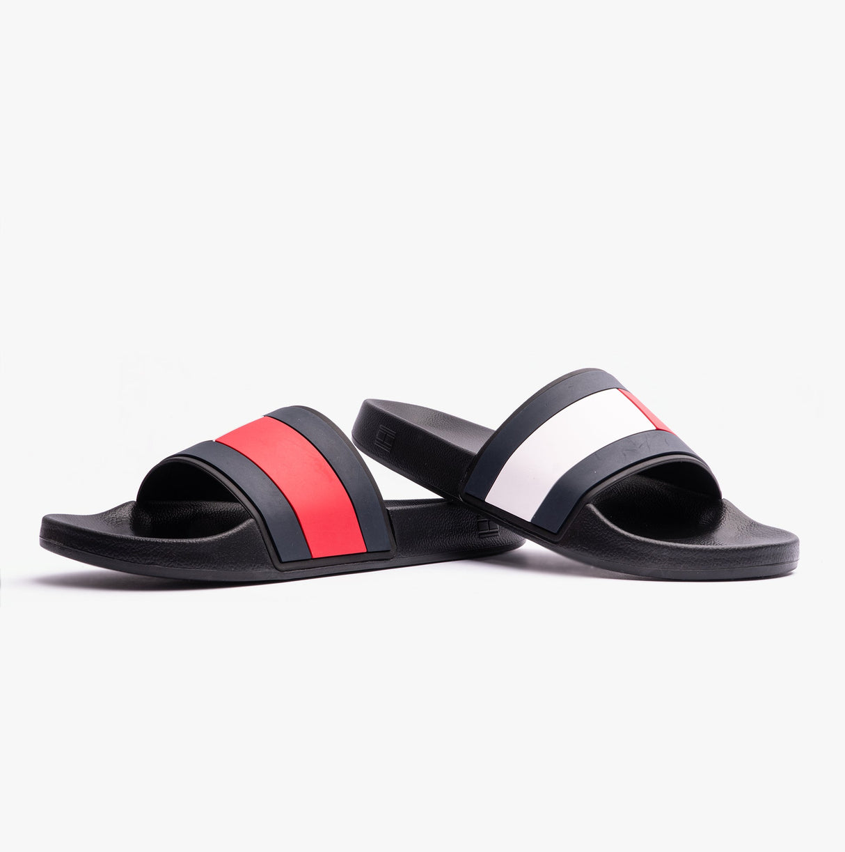 Tommy Hilfiger FLAG Mens Poolside Logo Sliders Desert Black