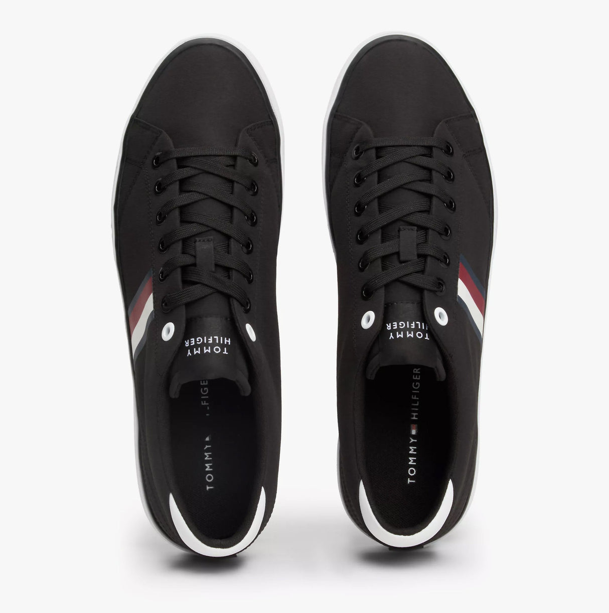 Tommy Hilfiger HI LOW STRIP Mens Trainers Black