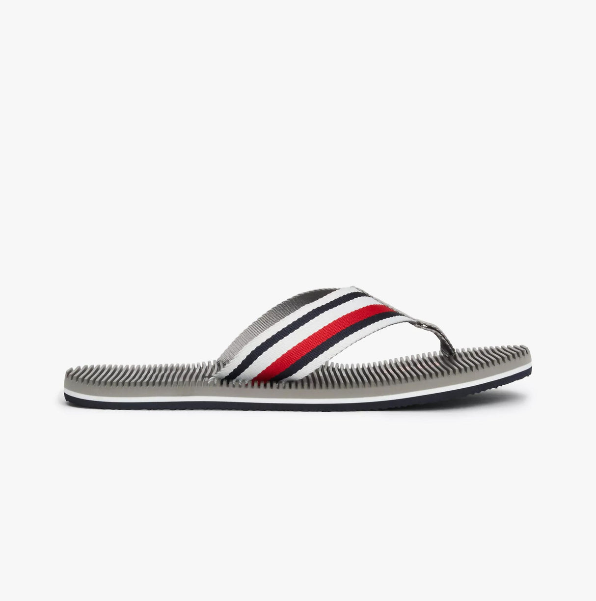 Tommy Hilfiger MASSAGE FOOTBED OLY Mens Flip Flops Antique Silver