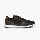 Tommy Hilfiger LEATHER SERRATED RUNNER Mens Trainers Black