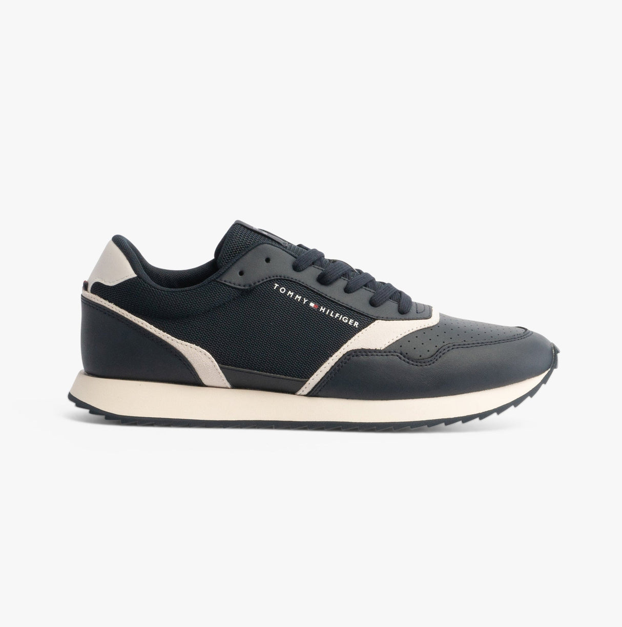 Tommy Hilfiger LEATHER SERRATED RUNNER Mens Trainers Desert Sky