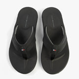 Tommy Hilfiger CONTRAST TEXTURE Mens Flip Flops Black