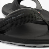 Tommy Hilfiger CONTRAST TEXTURE Mens Flip Flops Black